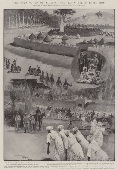 De opening van Nigeria, de Zaria Relief Expeditie door Henry Charles Seppings Wright